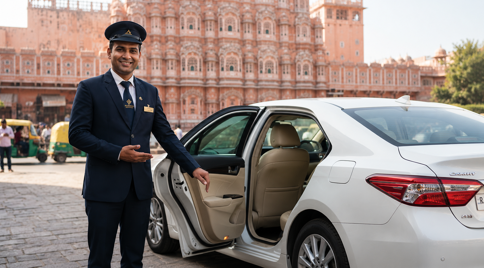 Chauffeur with car